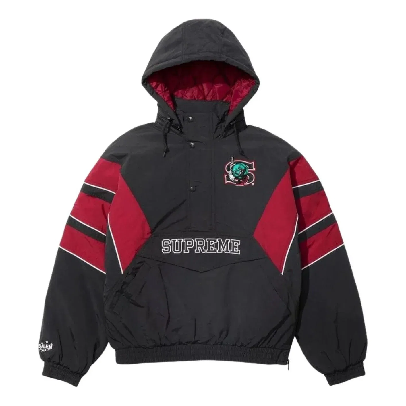 Куртка Supreme x SALEM SS26 Half Zip Stadium Jacket 'Black' SUP-SS26-273-RED, черный