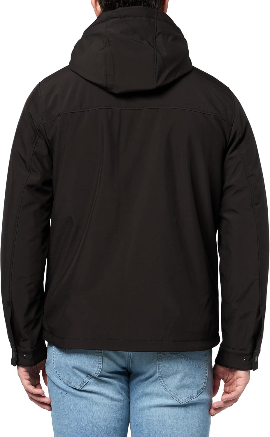 Мужское пальто Levi's Soft Shell с капюшоном (стандартные размеры, большие и высокие), Black Waffle/Sherpa Lined — фото 2