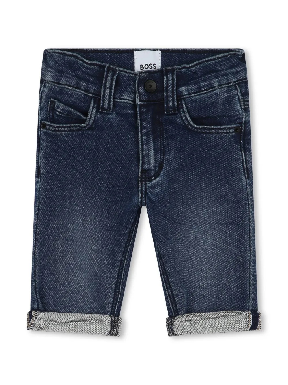 

Прямые джинсы с тисненым логотипом BOSS Kidswear, синий