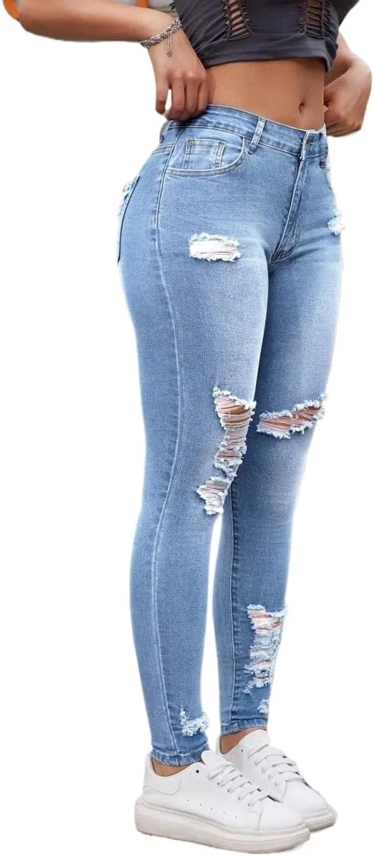 Джинсы с дырками Baggy Jeans, Light Wash