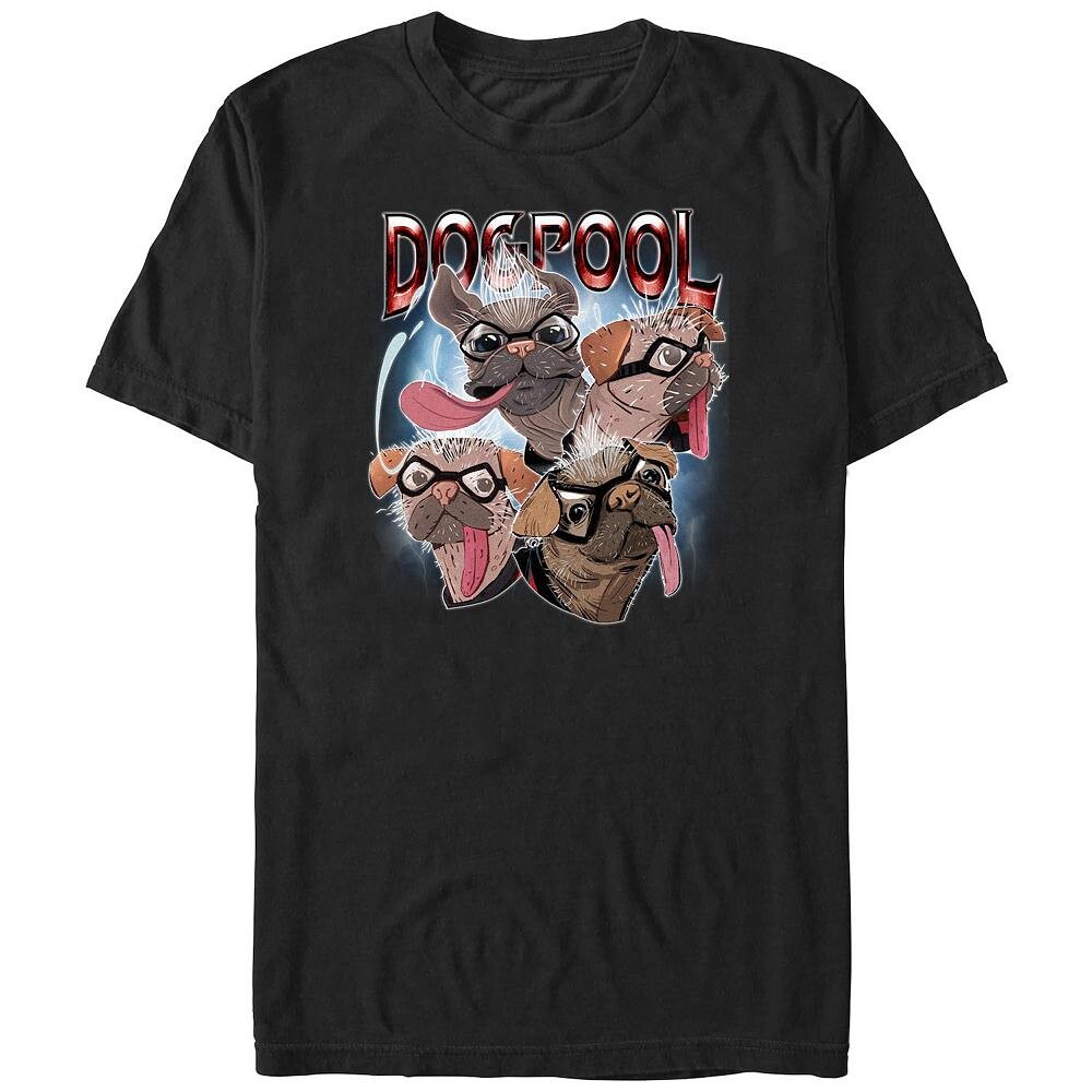 

Футболка Big & Tall Marvel с изображением лиц Дэдпула и Росомахи Догпула, черный