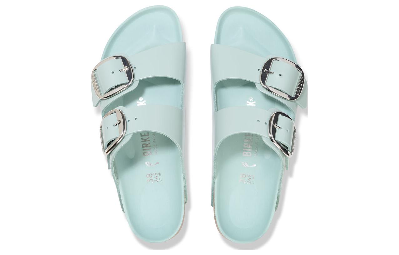 Тапочки (WMNS) Birkenstock Arizona Big Buckle Nubuk Leather Narrow Fit 'Teal' 1026495 — фото 4