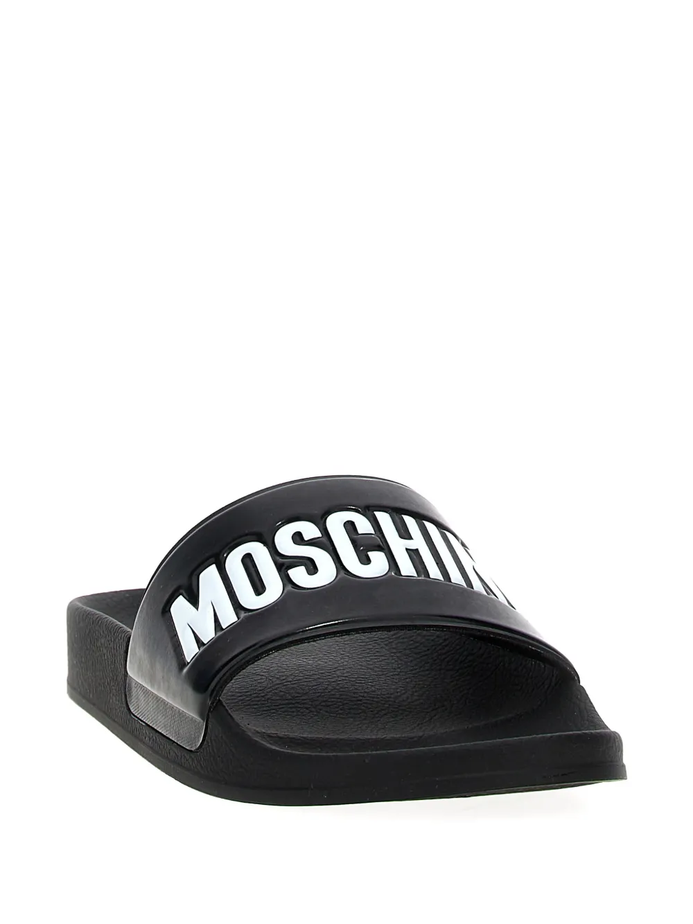 Сланцы с тисненым логотипом Moschino, черный — фото 2