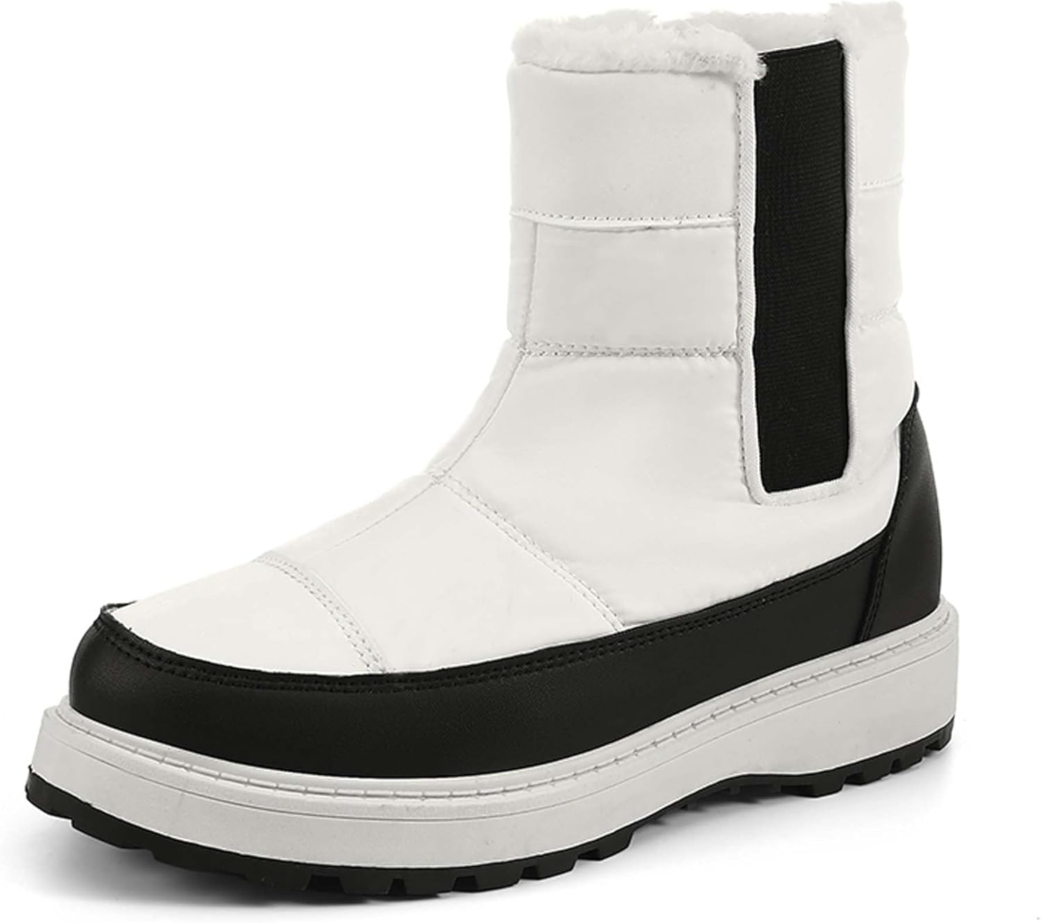 

Мужские и женские зимние снегоступы, водонепроницаемые, с теплой флисовой подкладкой, зимние походные ботинки до щиколотки, противоскользящие, подходят для холодной погоды, прогулок, работы и спорта Generic, белый
