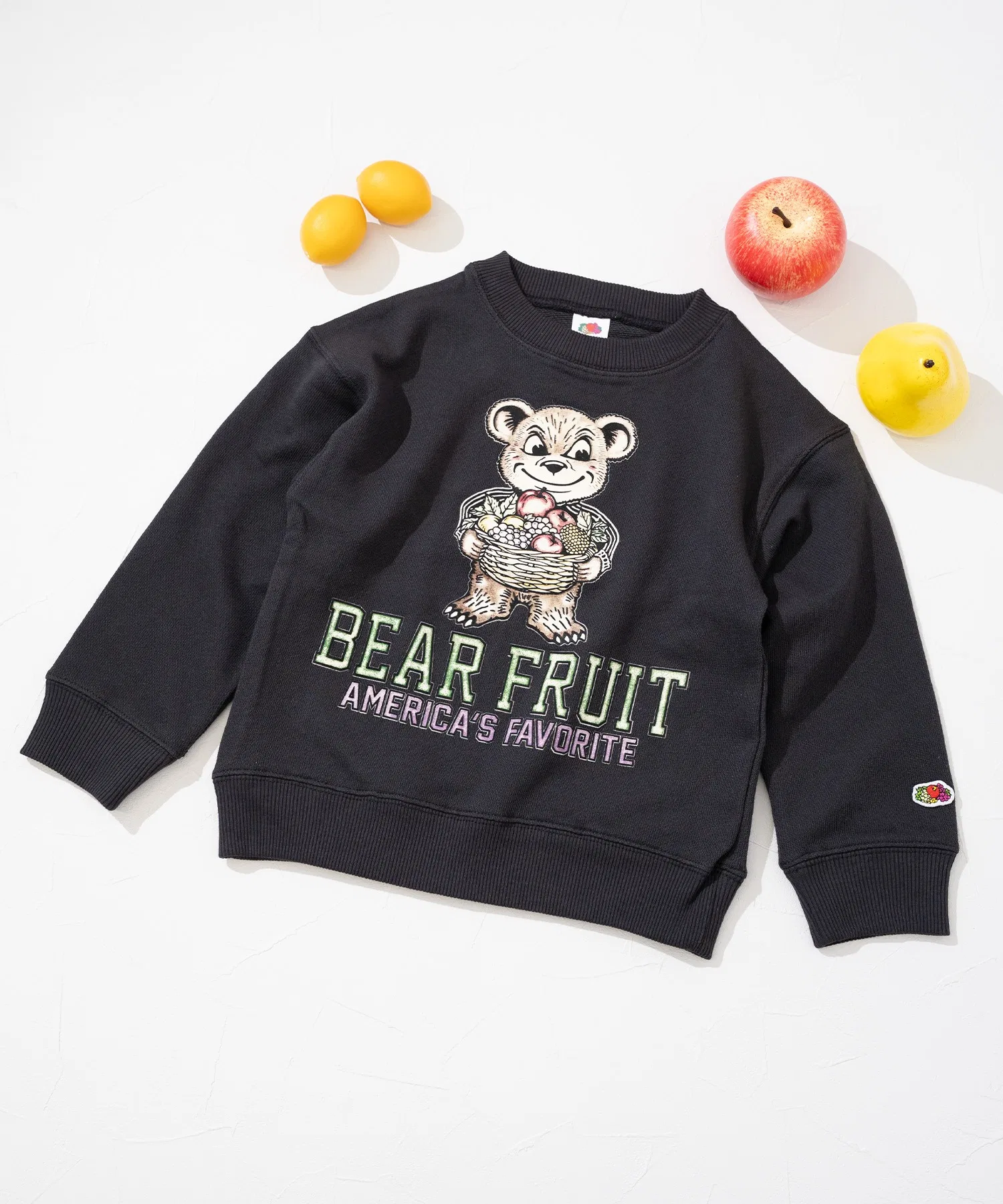 【FRUIT OF THE LOOM】Свитшот с принтом A / Детский / Унисекс / Принт «Медведь и фрукты» — фото 3