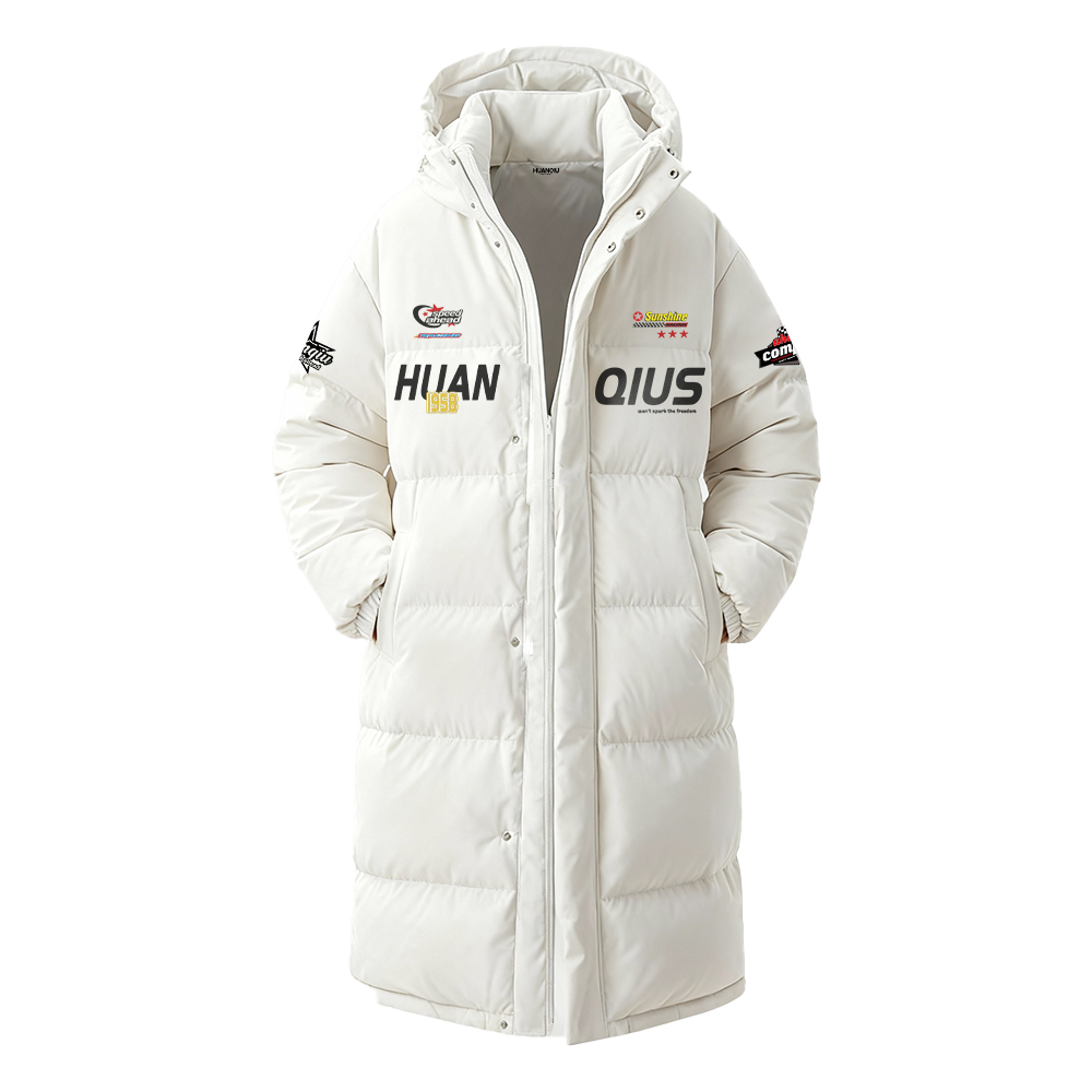 

Пуховик Unisex с капюшоном и флисовой подкладкой HUANQIU, бежевый оранжевый[85% duck down]