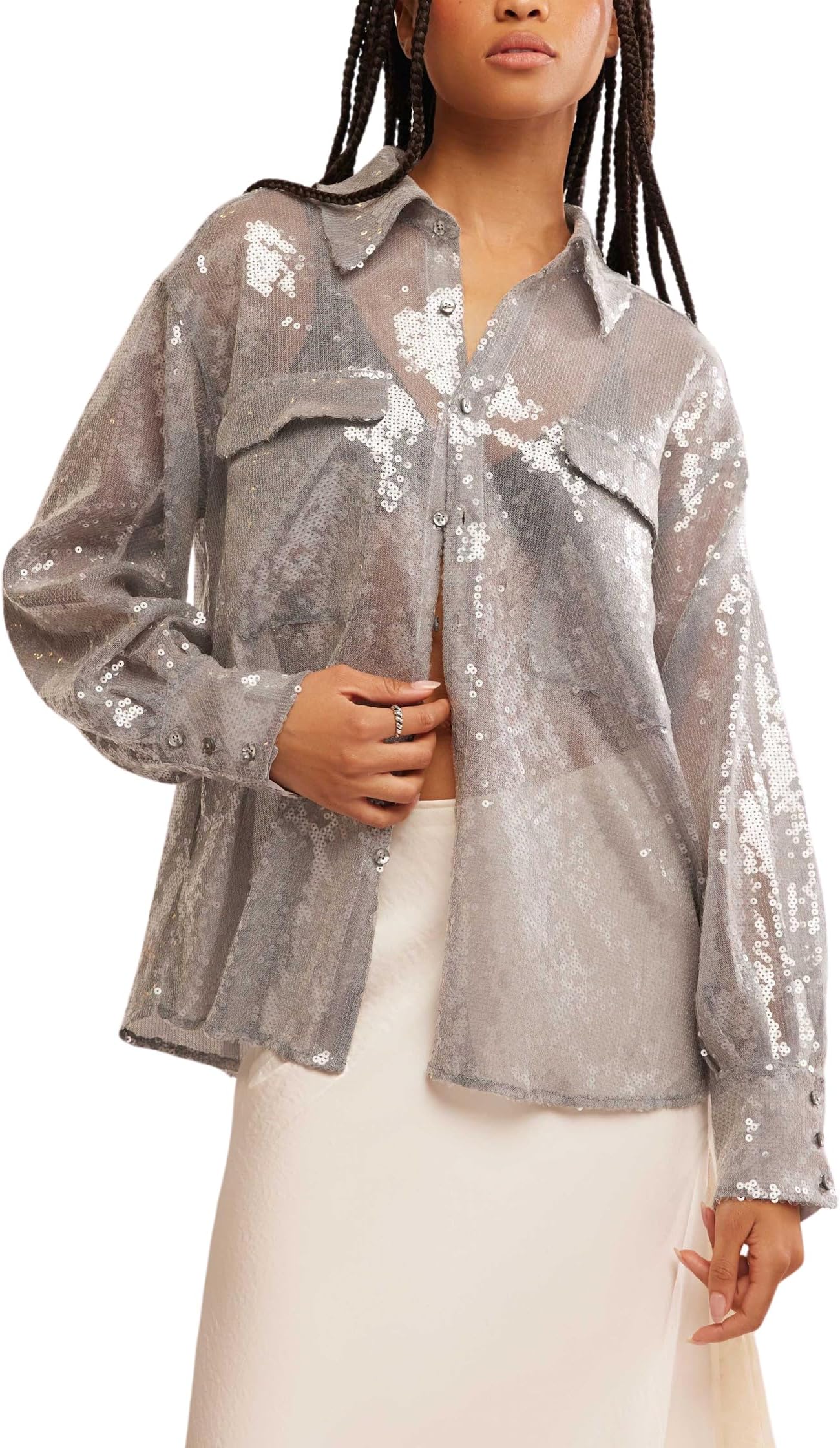 

Женская рубашка Margartia Disco на пуговицах Free People, Rocket