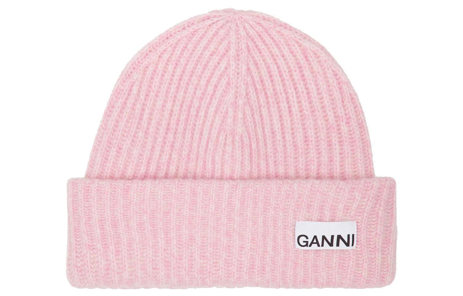 

GANNI Бейсболка с логотипом оверсайз розовая, Розовый, GANNI Бейсболка с логотипом оверсайз розовая