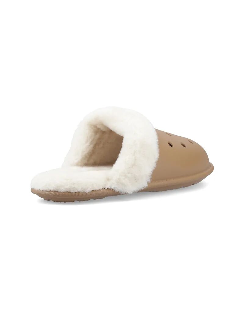 Слипоны Crocs Classic Fuzz Scuff светло-коричневого цвета — фото 2