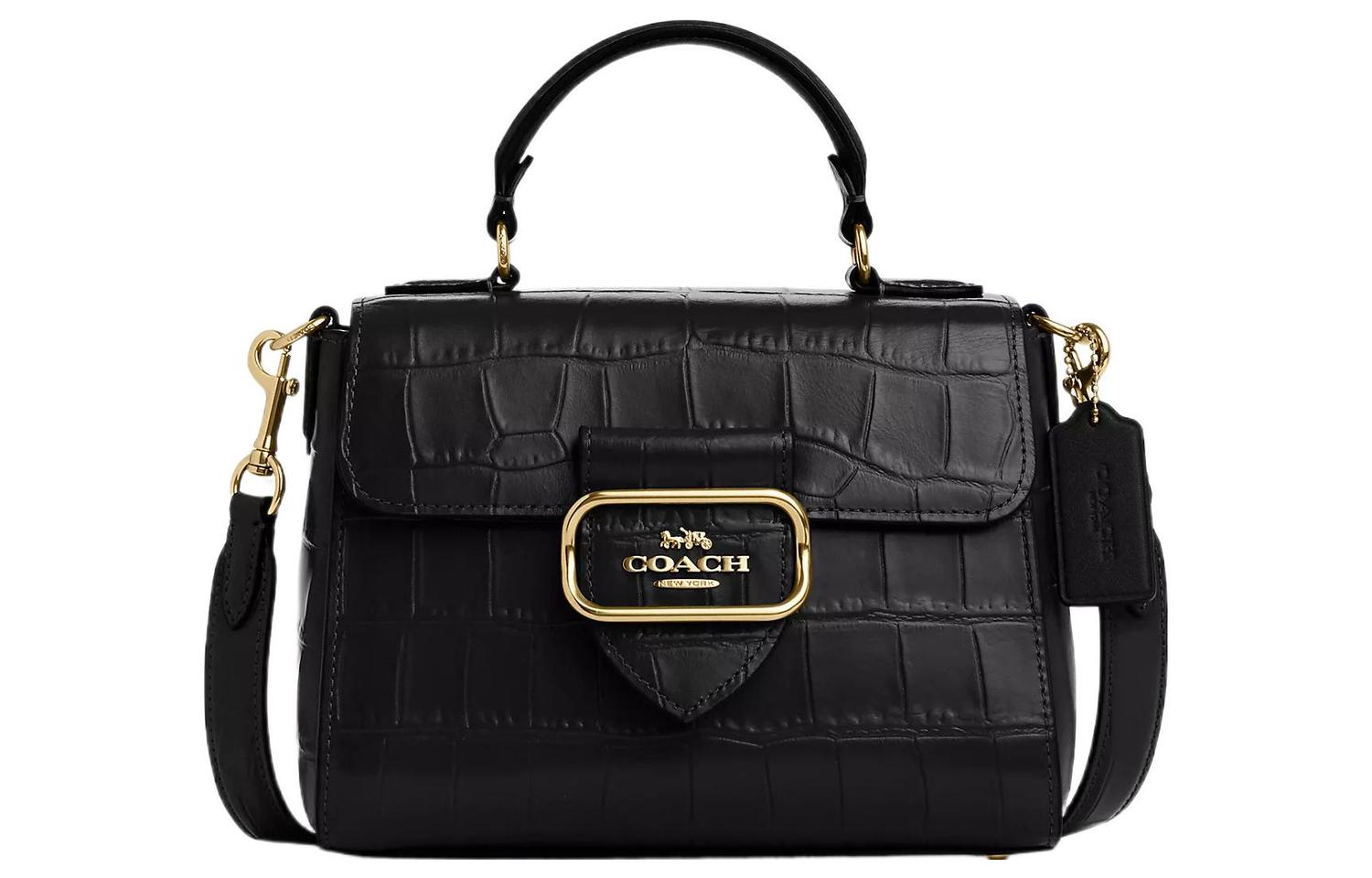 

COACH Кожаная женская сумка через плечо маленькая черная