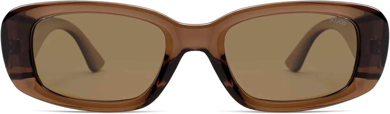 

Солнцезащитные очки SOJOS Retro Rectangle Polarized Sunglasses для женщин и мужчин, в стиле Y2k 90-х, с защитой от УФ-излучения, модель SJ2375, Brown/Light Brown