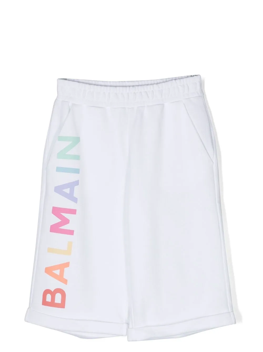 

Шорты из джерси с логотипом Balmain Kids, белый