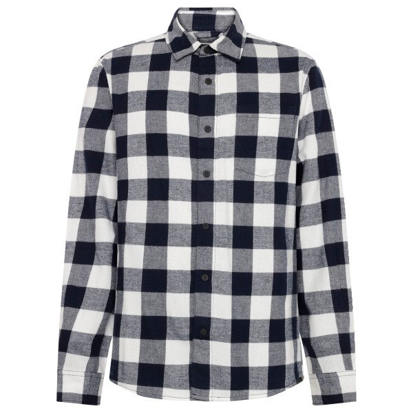 

Рубашка прямого кроя из клетчатой фланели Knowledgecotton Apparel, синий