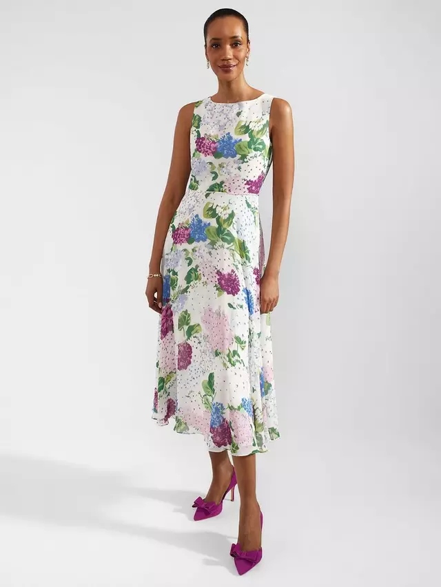 

Платье Hobbs Hobbs Carly Floral Midi, цвет ivory/multi