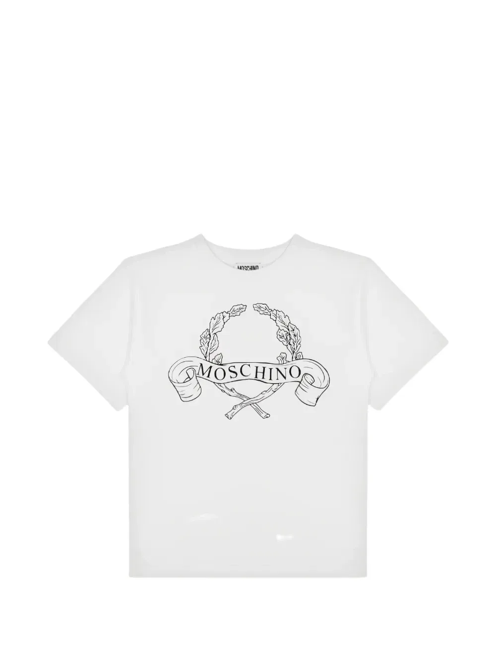 Футболка из хлопка с логотипом Lauren Crown Moschino Kids, белый