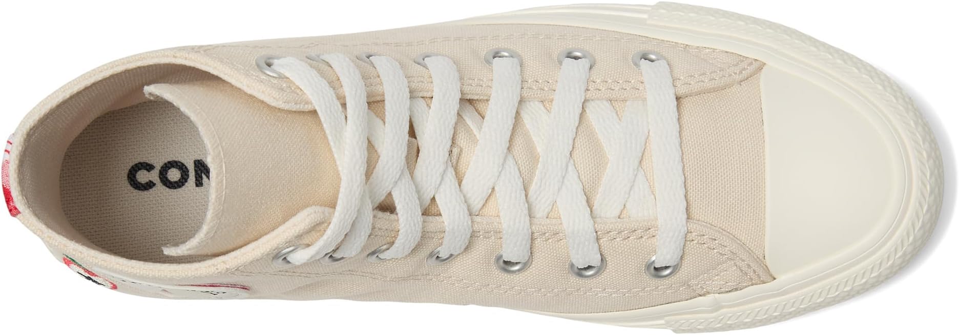 Кроссовки Converse Kids  Chuck Taylor All Star Checkered Accents, Light Dune/Egret/Red — фото 2