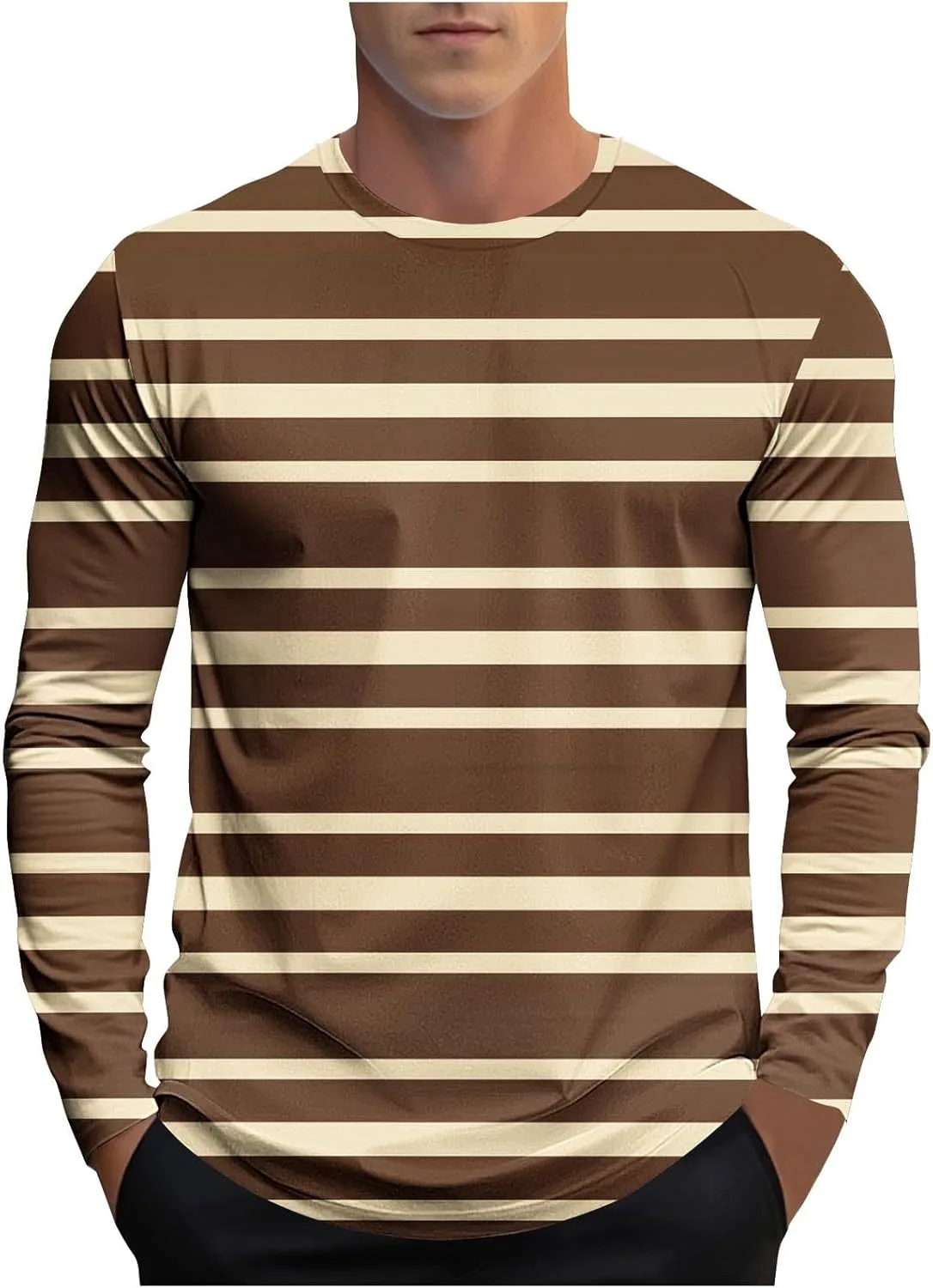 

Мужская футболка Casual Striped Athletic с длинным рукавом Cambkatl