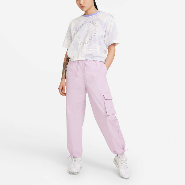 Футболка (WMNS) Nike Sportswear Icon Clash Tie Dye Printing Mesh Breathable Round Neck Short Sleeve Light Purple T-Shirt, фиолетовый — фото 3