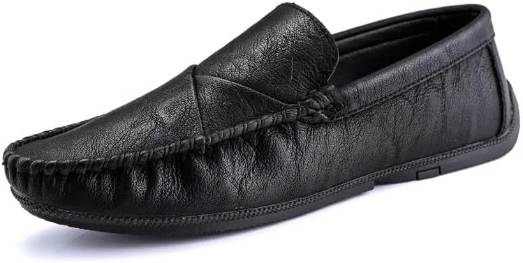 Лоферы кожаные Mens Loafers Vegan Leather, Black SayfuR