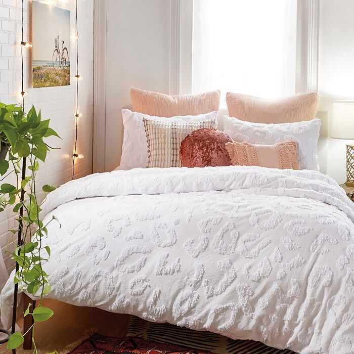 

Peri Home Комплект одеял из синели с леопардовым принтом, Twin XL, белый