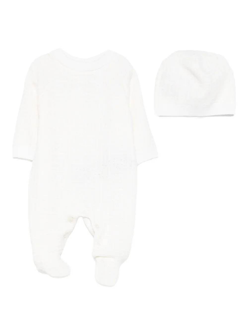 

Комплект из комбинезона и шапки Balmain Kids, белый