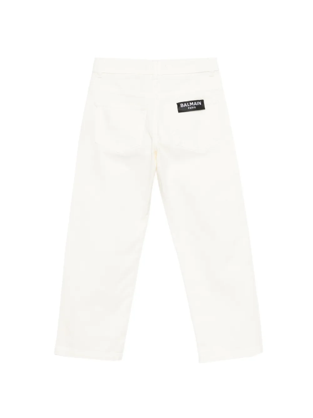 Джинсы с декоративными пуговицами Balmain Kids, белый — фото 2