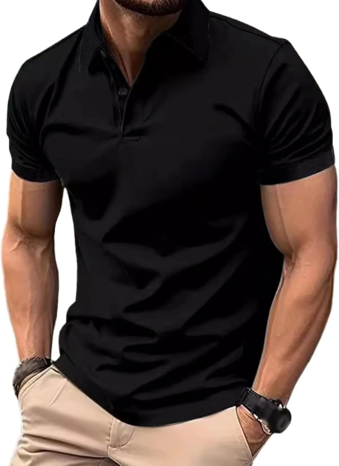 

Мужская футболка-поло Maiyifu-GJ V-образный вырез Slim Fit