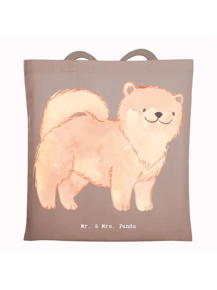 

Сумка для переноски Mr & Mrs Panda Chow Chow Lebensretter ohne Spruch, пастельно-коричневый