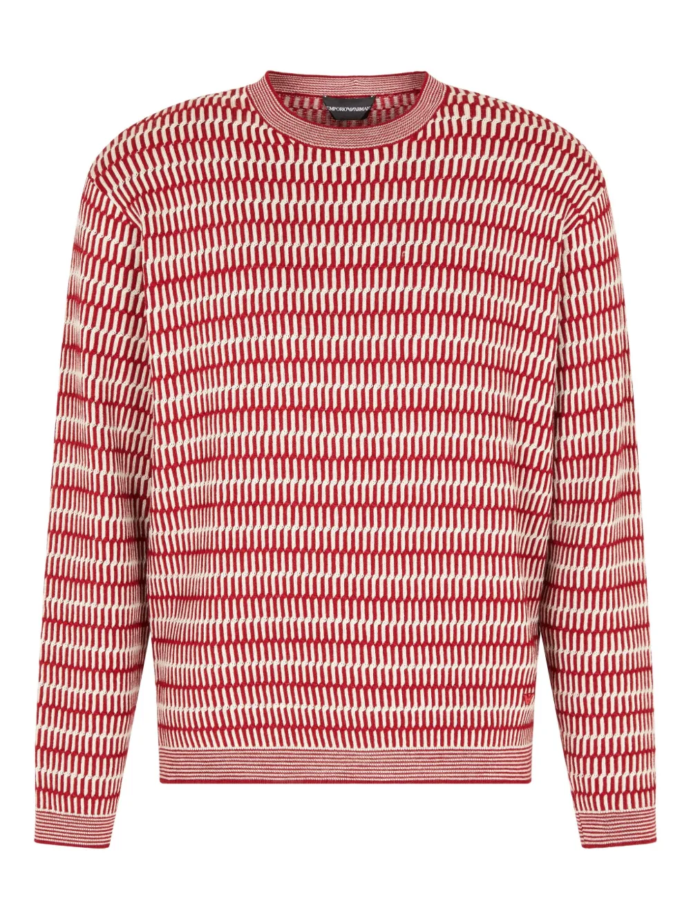 

Шерстяной свитер с геометричным узором Emporio Armani, красный