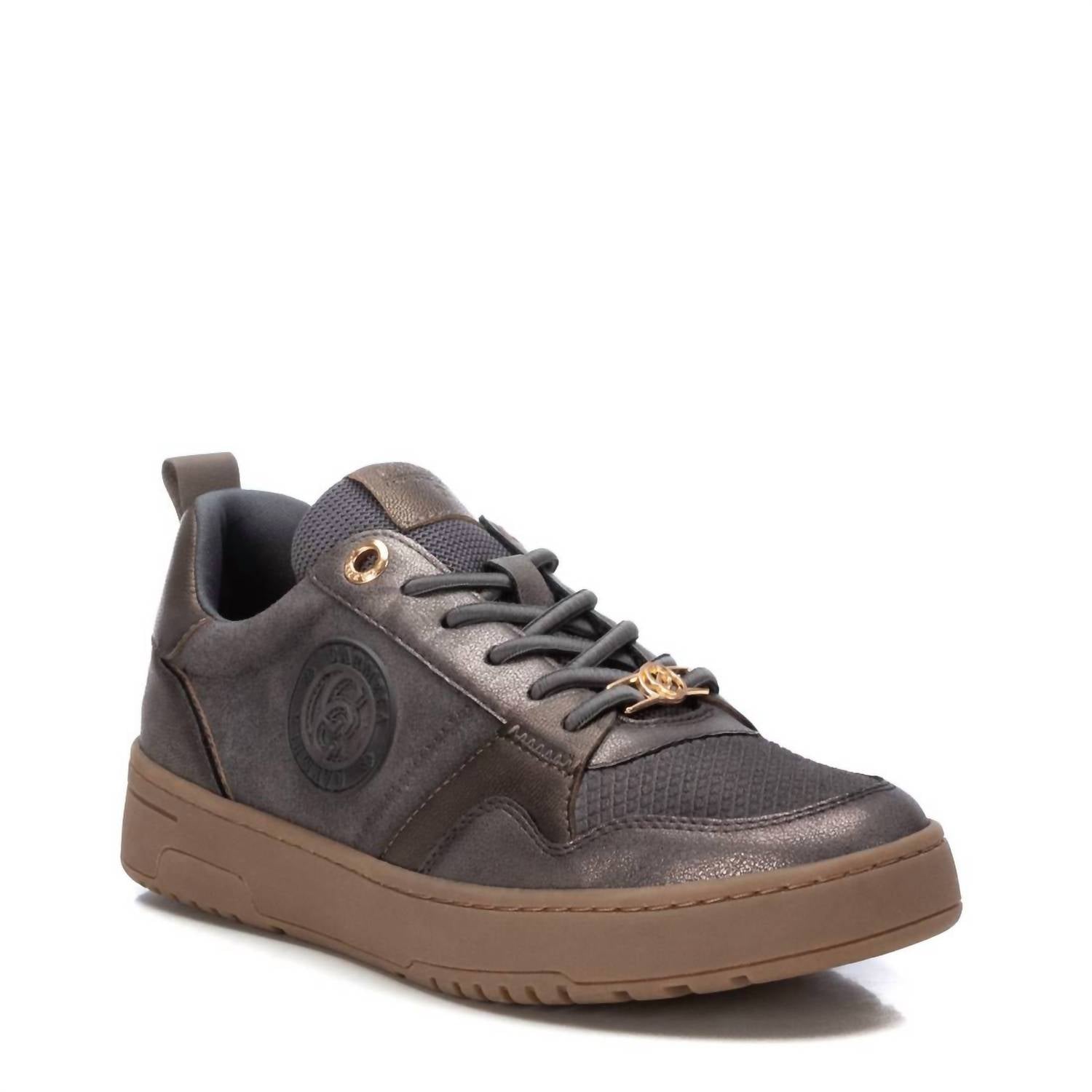 Женские кожаные кроссовки Trainers в сером цвете Xti, серый — фото 2