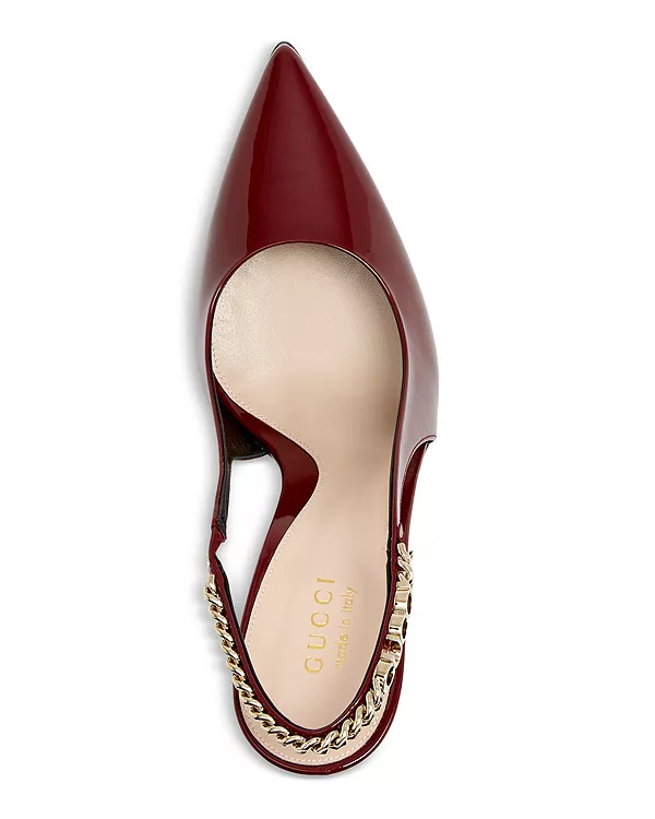 Женские туфли-лодочки Signoria с открытой пяткой Gucci, красный — фото 3