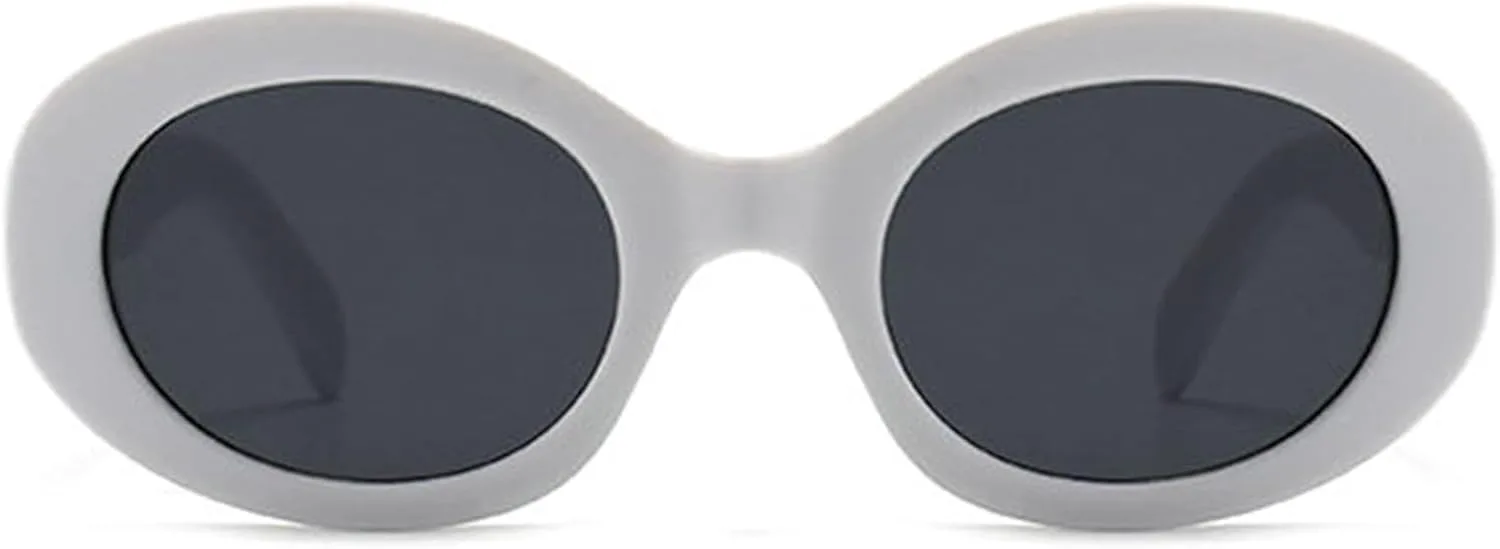 

Willochra Современные толстые овальные солнцезащитные очки для женщин Модные очки Ретро Узкие массивные солнцезащитные очки Градиентные круглые F27, White