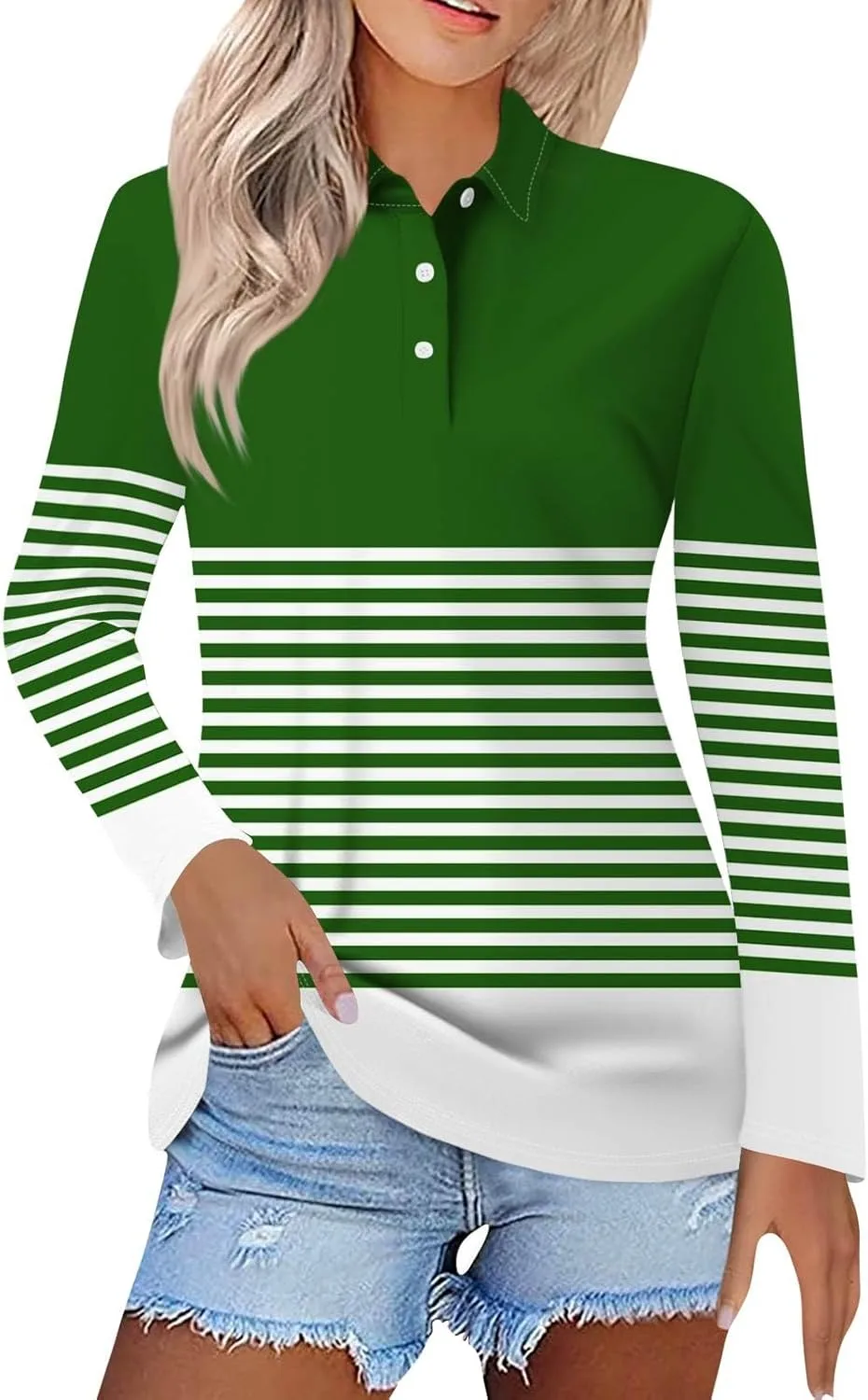 

Женская поло с коротким рукавом и V-образным вырезом Kvsozwuty