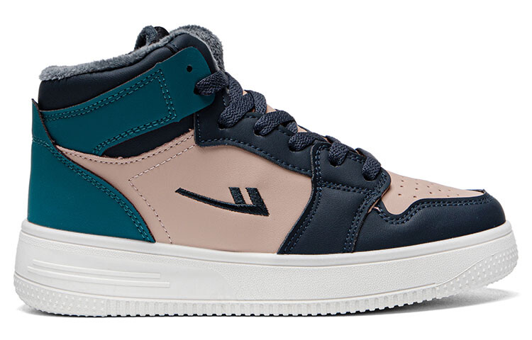 Кеды, скейтборд обувь женская высокая розово-синий Warrior — фото 2