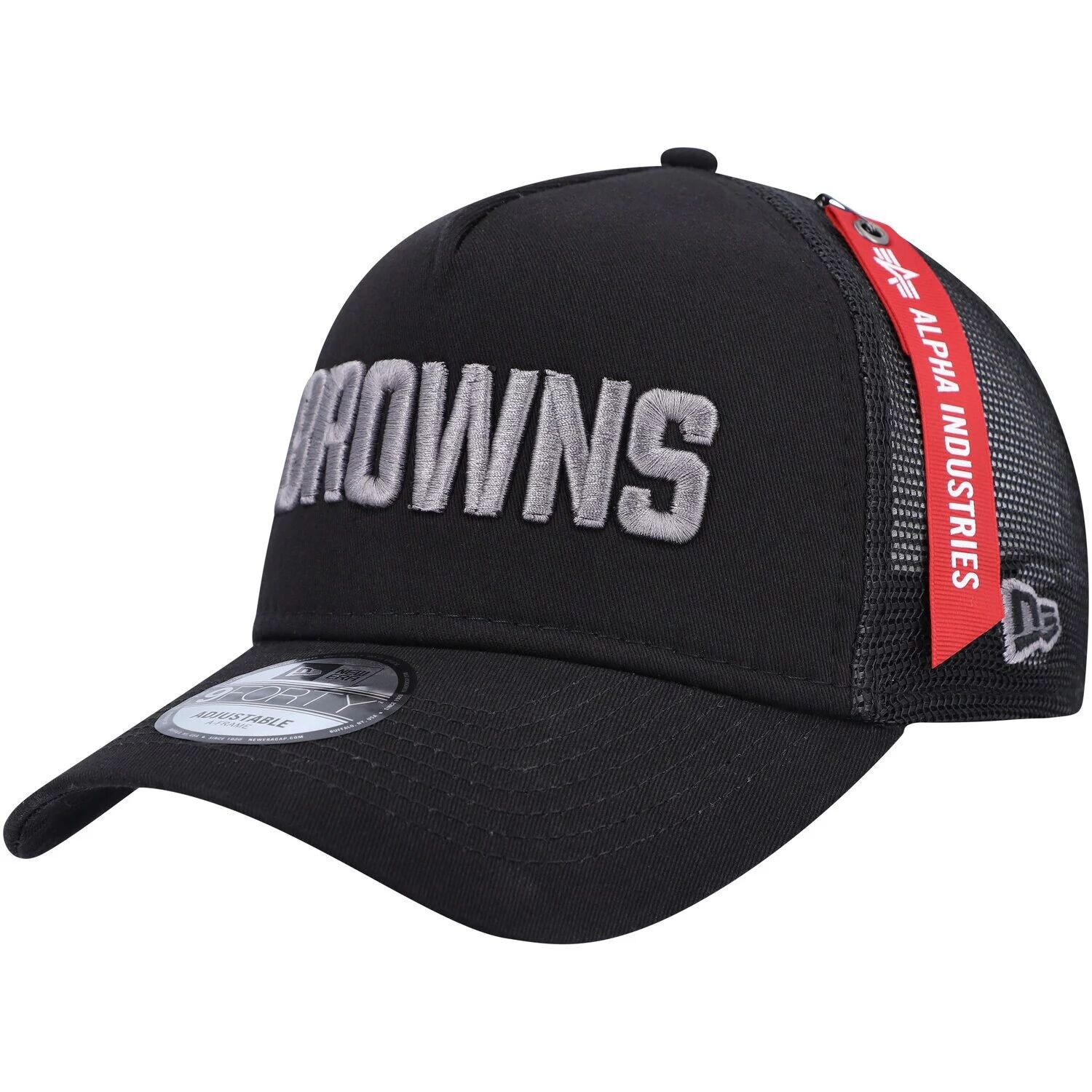 

Мужская кепка New Era x Alpha Industries Black Cleveland Browns A-Frame 9FORTY Trucker Snapback