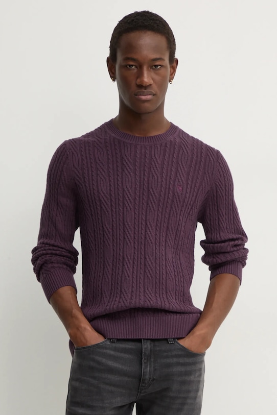 

Свитер с добавлением шерсти Abercrombie & Fitch, фиолетовый