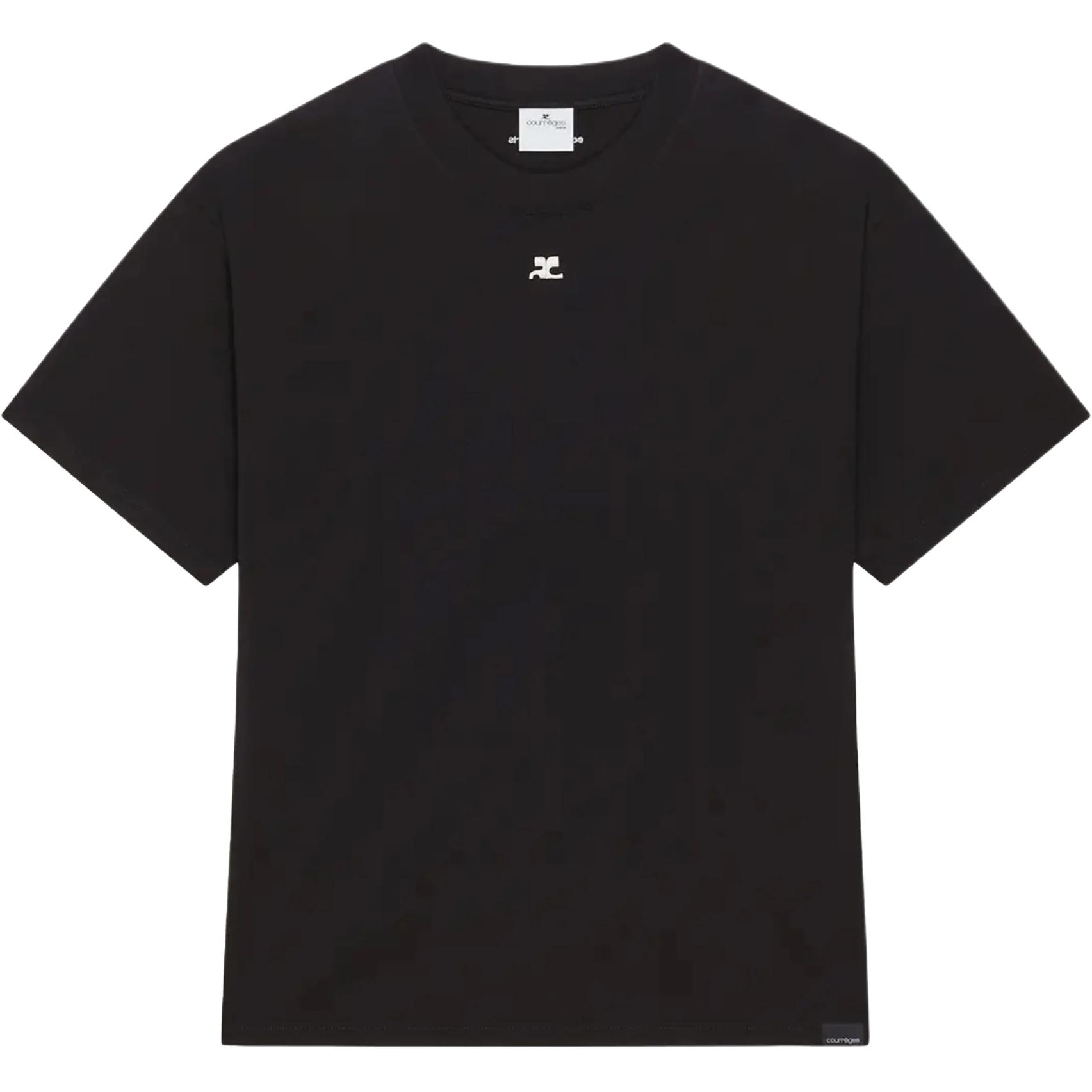 

Футболка Courrèges с коротким рукавом и вышитым логотипом COURREGES, черный