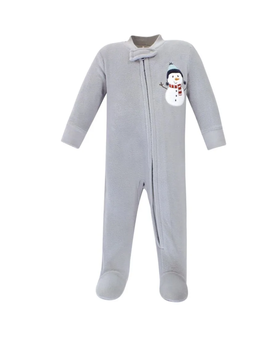 Удобный флисовый комбинезон Hudson Baby, темно-синий snowman — фото 2