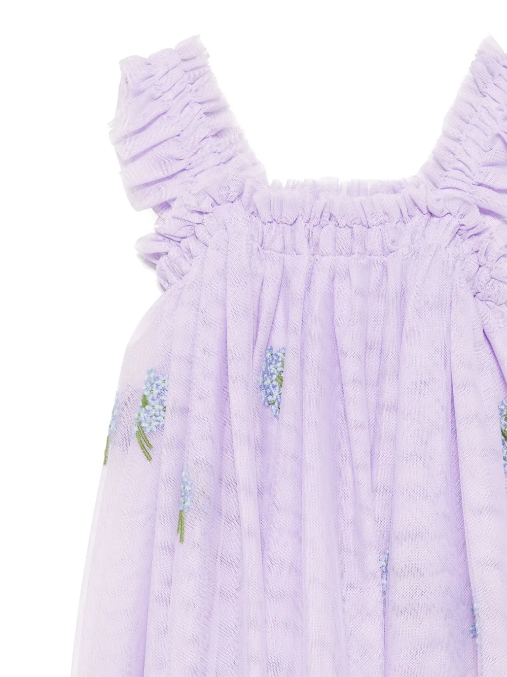 Платье без рукавов с цветочной вышивкой Stella Mccartney Kids, фиолетовый — фото 3