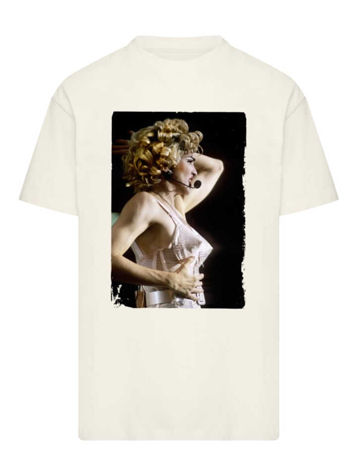 

Футболка увеличенного размера с изображением Мадонны на концерте в Уэмбли 1990 года от Стивена Райта песочного цвета F4NT4STIC, Бежевый, Футболка увеличенного размера с изображением Мадонны на концерте в Уэмбли 1990 года от Стивена Райта песочного цвета F