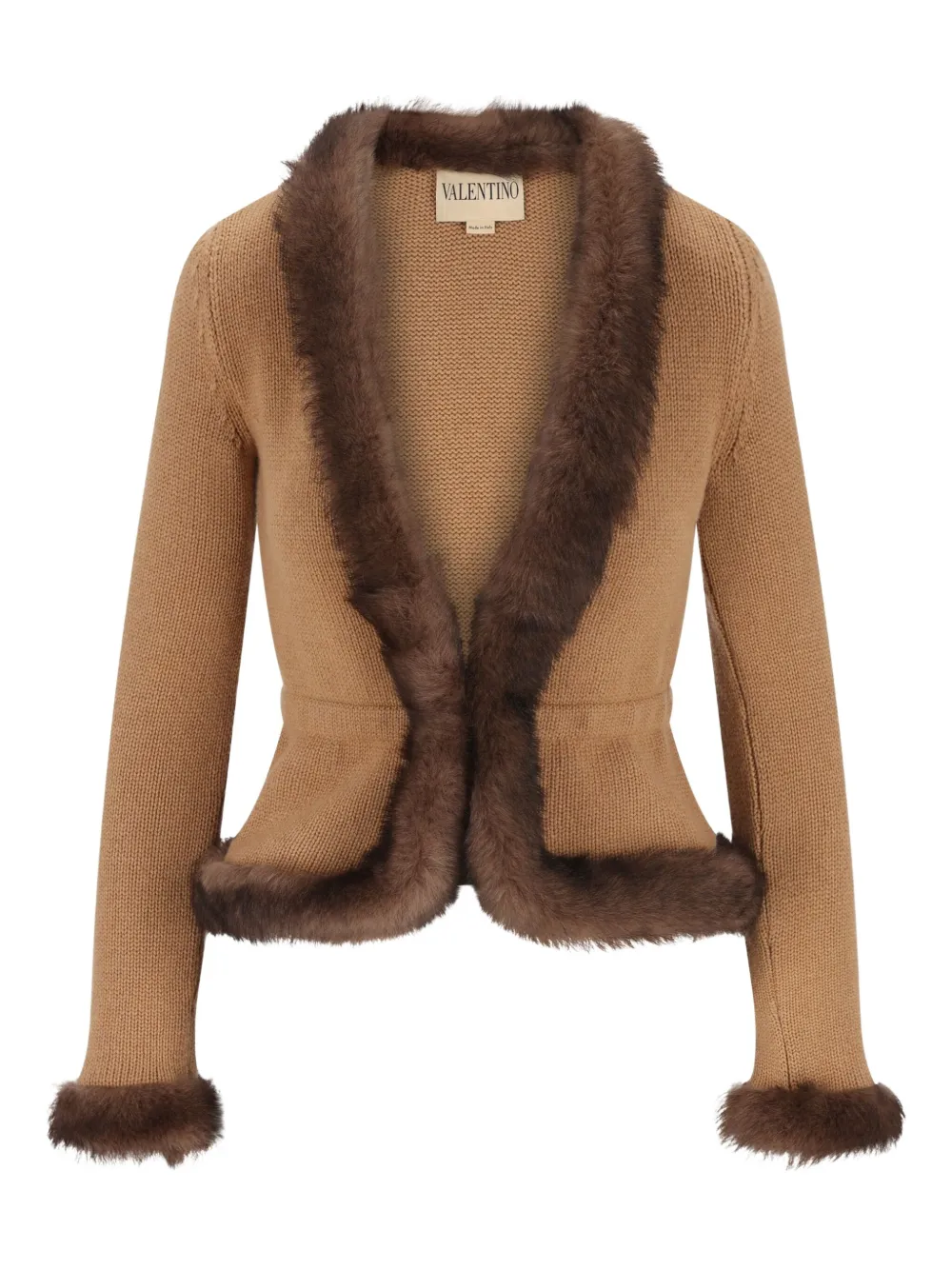 

Куртка с меховой отделкой Valentino Garavani, коричневый