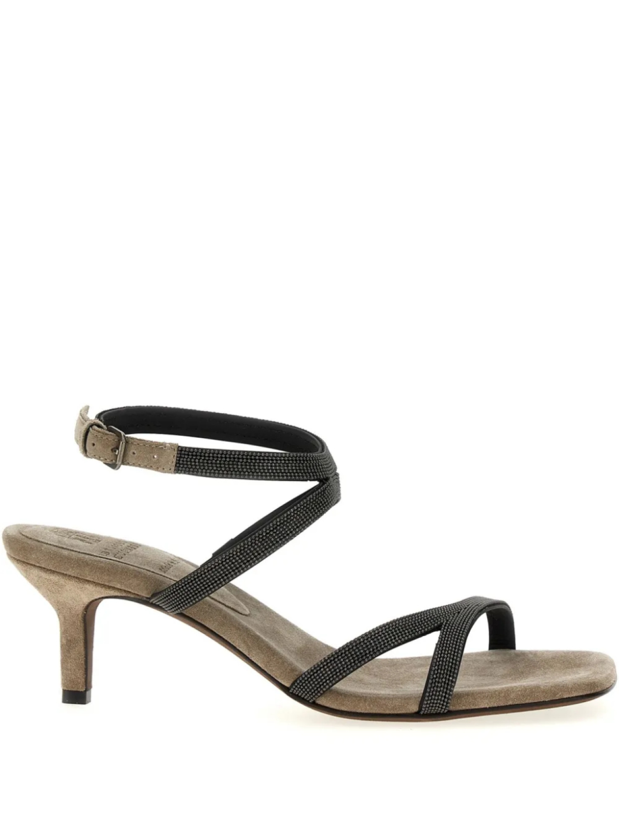 Brunello Cucinelli босоножки Monile 60, серебристый