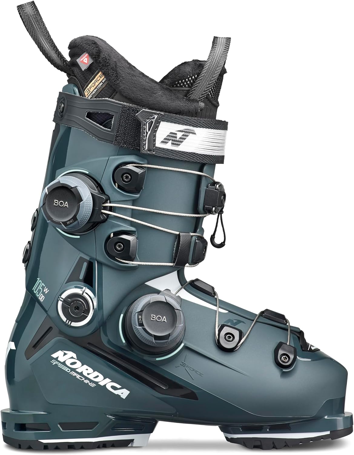 

Женские высокопроизводительные горнолыжные ботинки Nordica Speedmachine 3 105 W BOA Double Dial со средней посадкой, Green / Black / Aquamarine, Черный, Женские высокопроизводительные горнолыжные ботинки Nordica Speedmachine 3 105 W BOA Double Dial со сре
