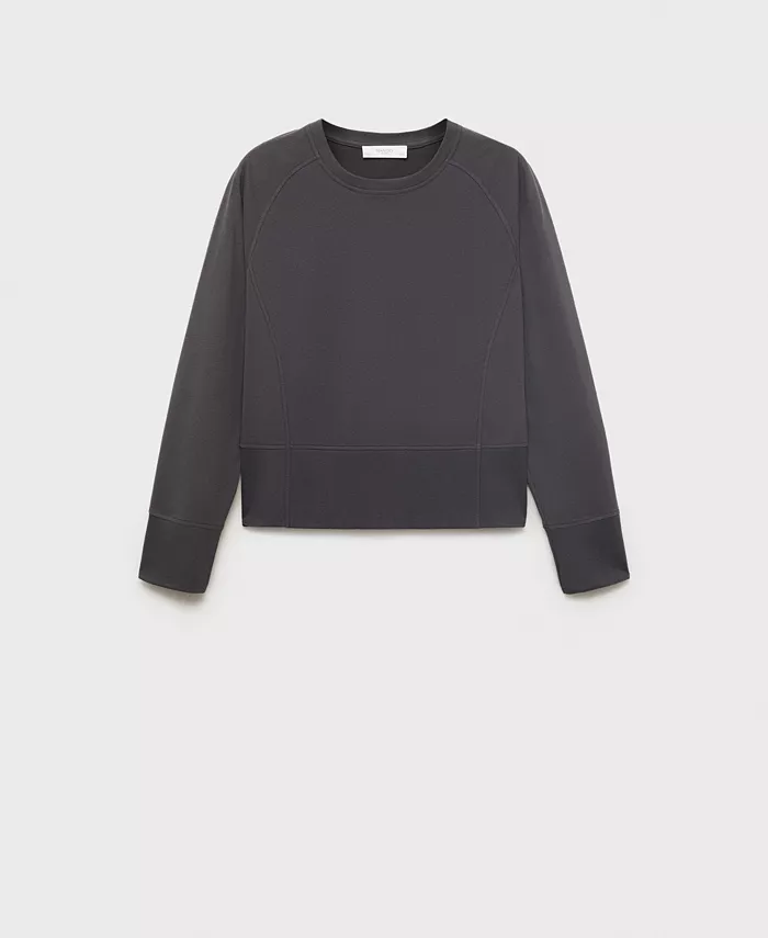 

Женская струящаяся хлопковая толстовка MANGO, серый