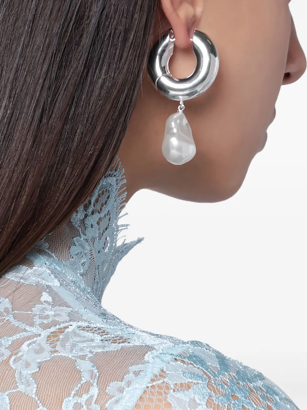 

Серьги-кольца Perla Éliou, серебристый