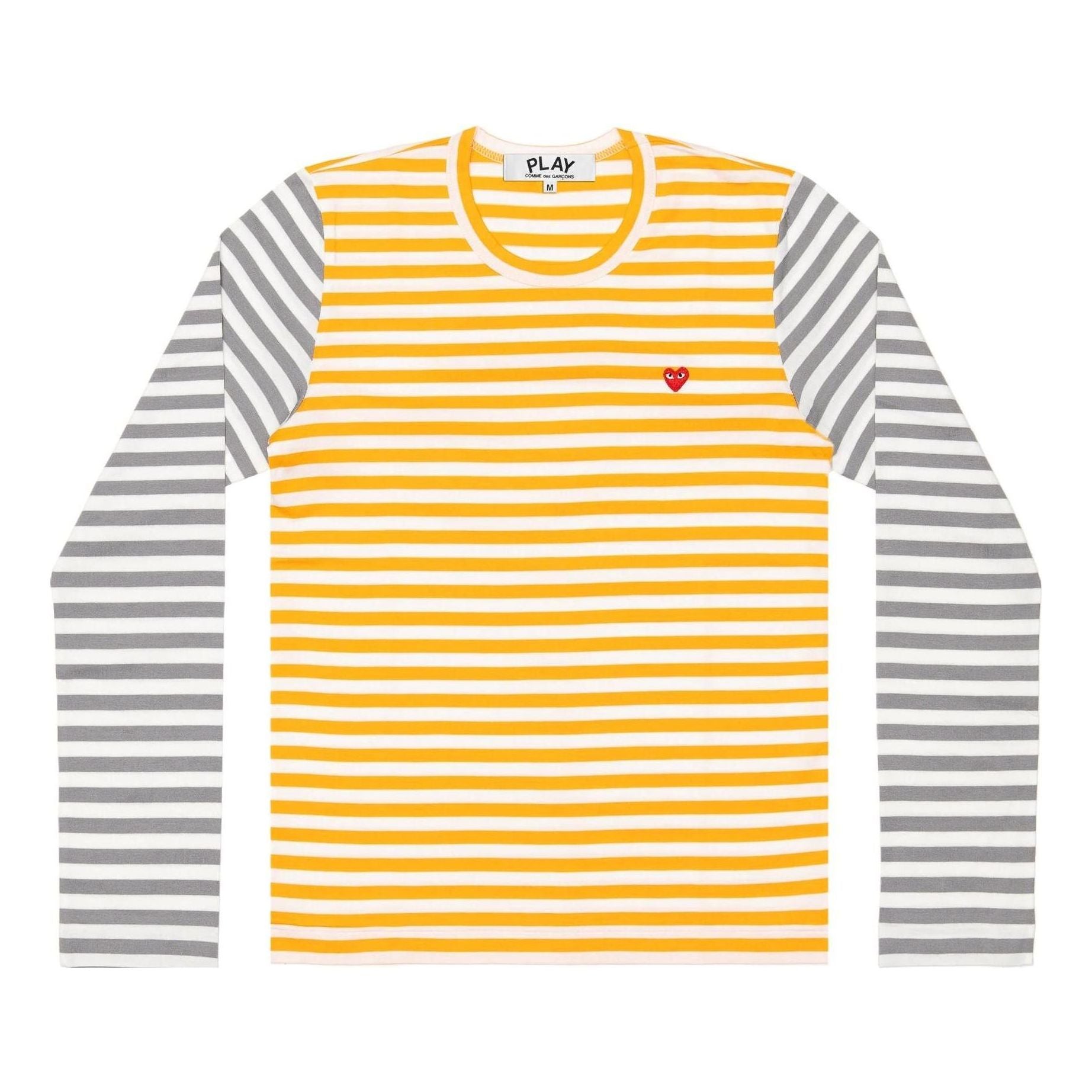 

Футболка COMME des GARCONS PLAY L/S Bi-Colour Striped Small Emblem T-Shirt 'Yellow Grey' AZ-T318-051-2, желтый