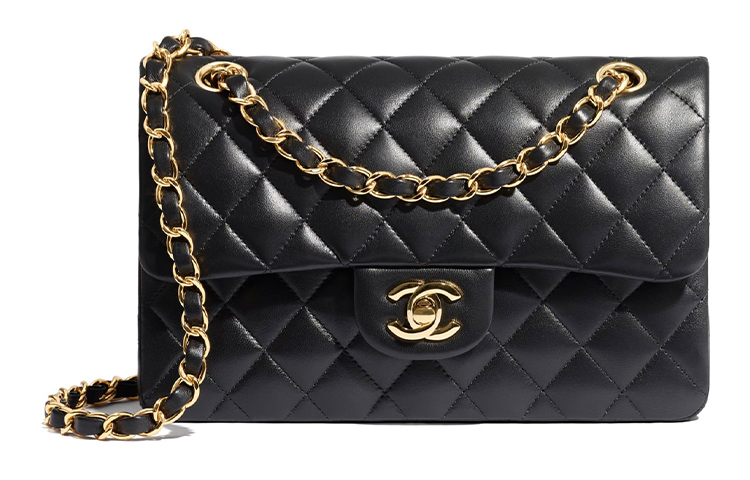 CHANEL Классический клатч из овчины на цепочке малый женский черный — фото 2