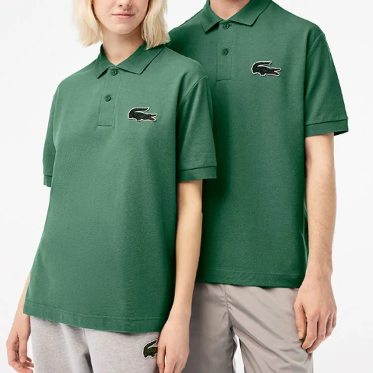 Футболка-поло Lacoste унисекс с воротником-поло, умеренный прямой крой, Tree Green — фото 4