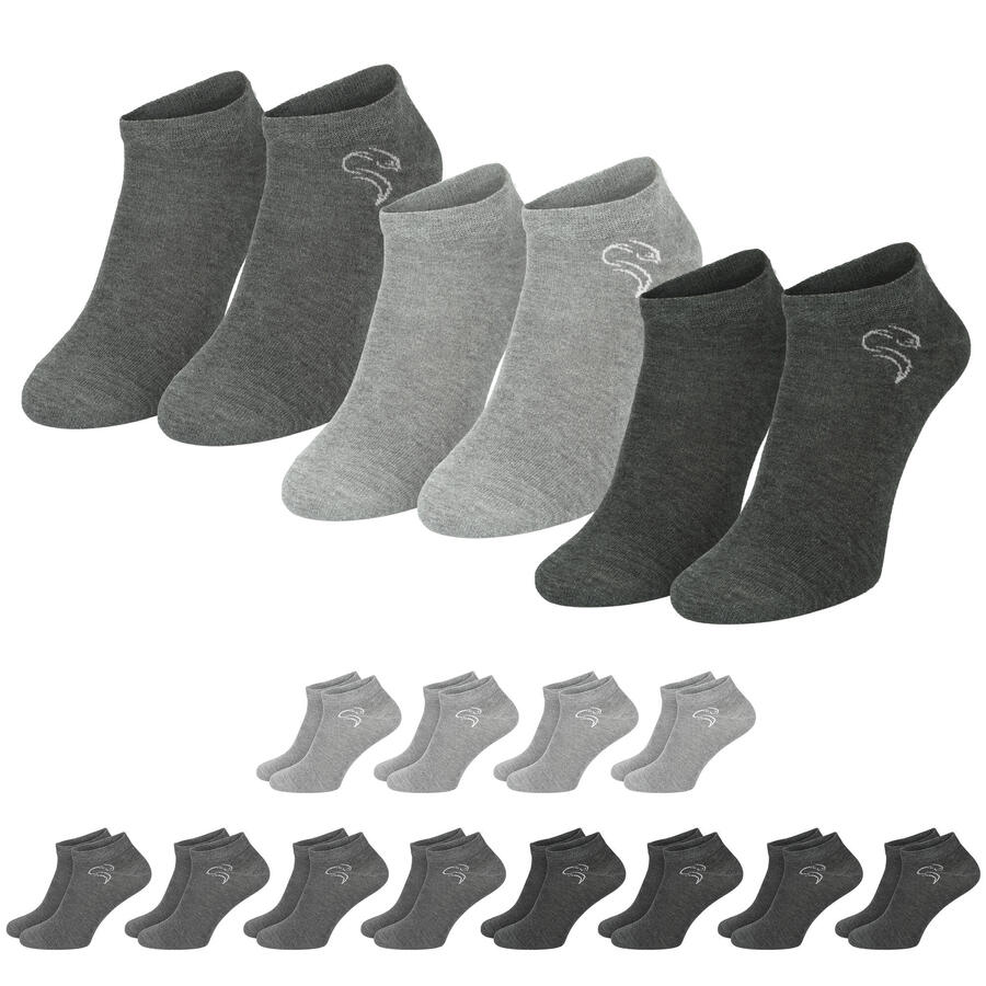 

BLACK SNAKE Базовые носки для кроссовок | 12 пар | Женские и мужские | Антрацит/серый/светло-серый