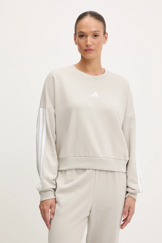 

Свитшот Adidas Essentials 3 Stripes French Terry, бежевый